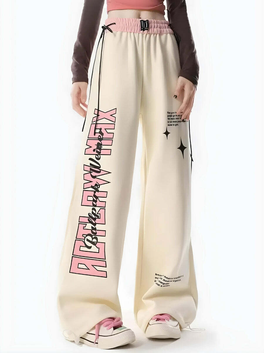 Soft Girl Lace Up Sweatpants - Y2K Fashion, Grunge Aesthetic, Cute Tops