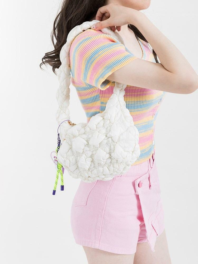 Soft Girl Quilted Handbag - Y2K Aesthetic Accessory for Cute Outfits