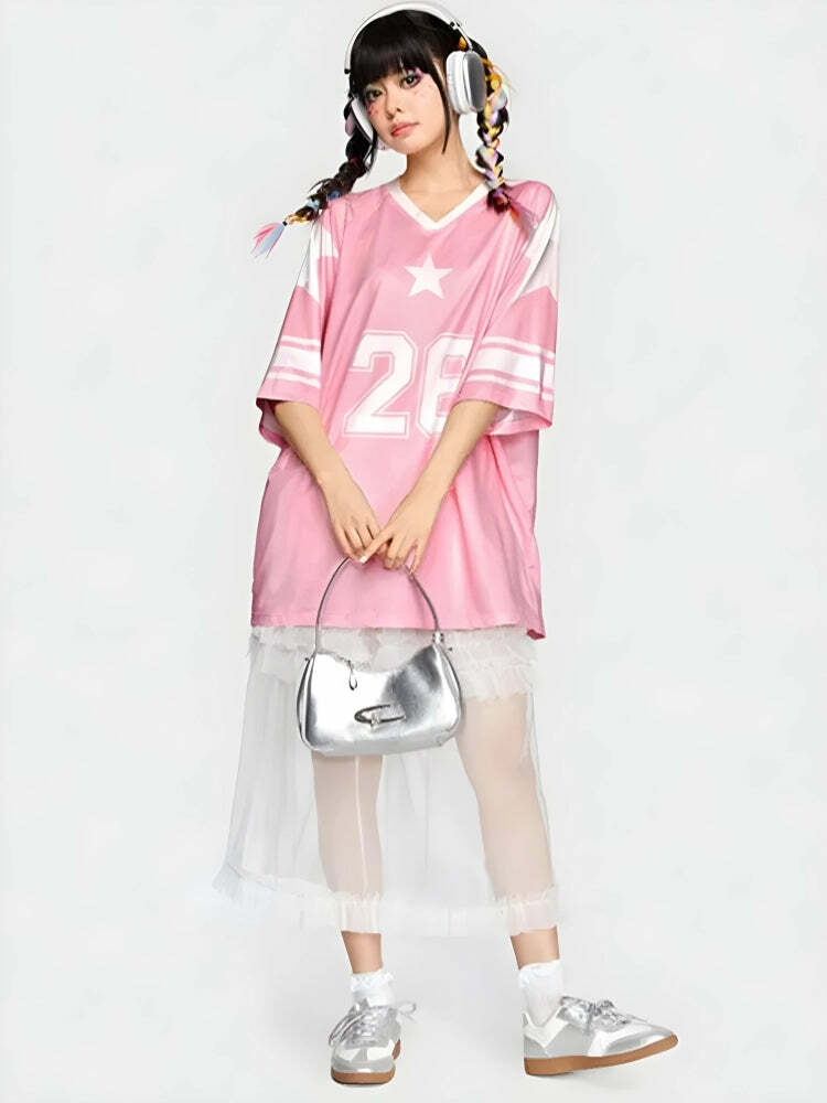 Soft Girl Star 26 Jersey Top - Y2K Fashion, Cute Tops & Aesthetic Style