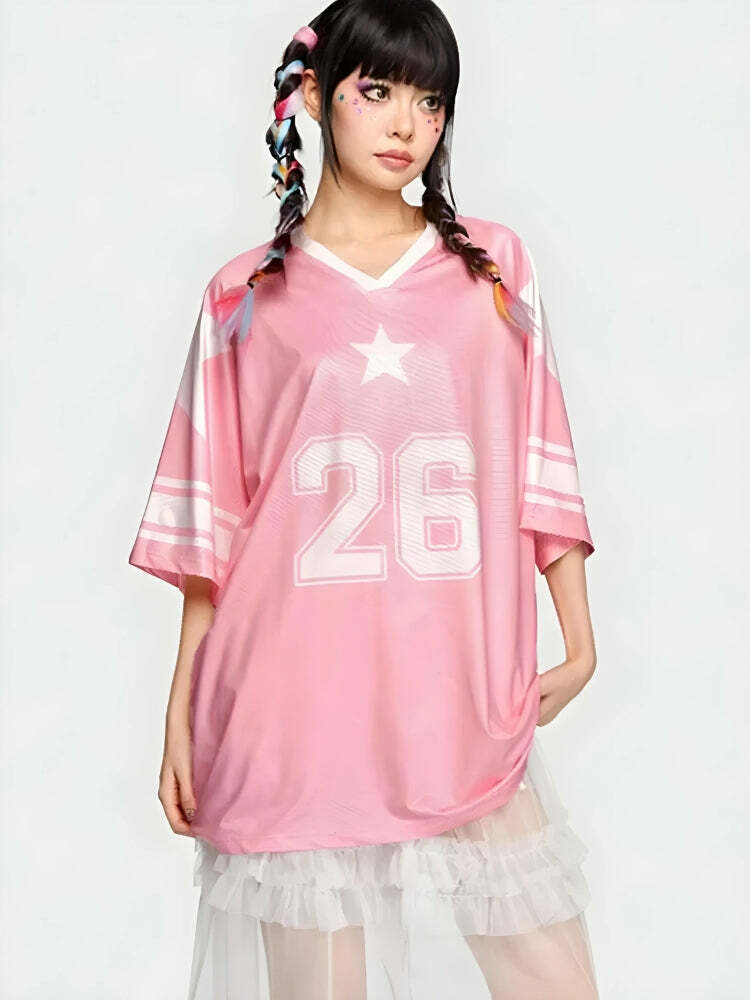 Soft Girl Star 26 Jersey Top - Y2K Fashion, Cute Tops & Aesthetic Style