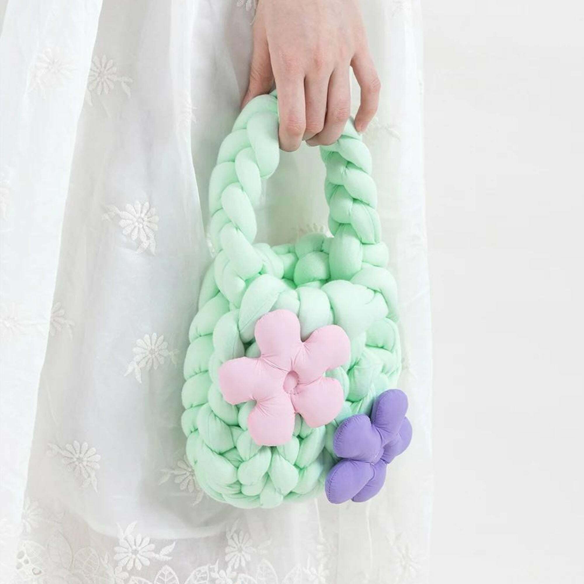 Soft Girl Y2K Super Bulky Yarn Handbag - Cute Aesthetic Accessory