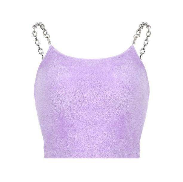 Soft Lavender Y2K Crop Top - Cute Pastel Goth Aesthetic Top