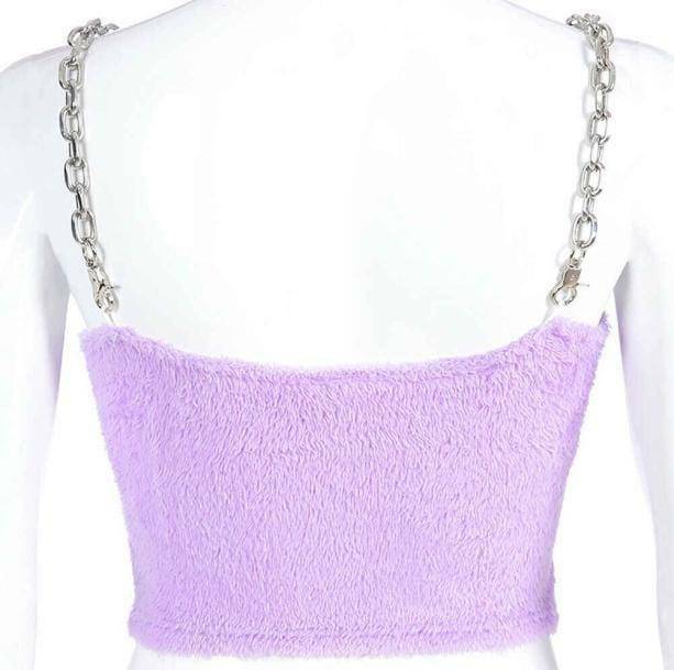 Soft Lavender Y2K Crop Top - Cute Pastel Goth Aesthetic Top