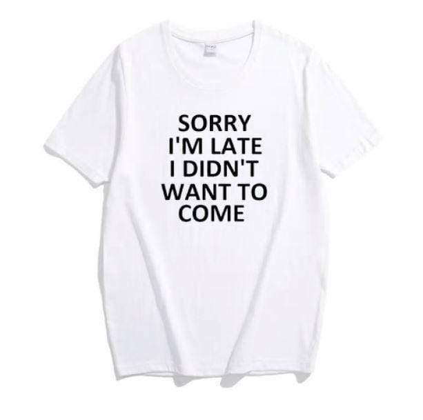 Sorry I'm Late Y2K T-Shirt - Cute Tops for Coquette & Grunge Aesthetic