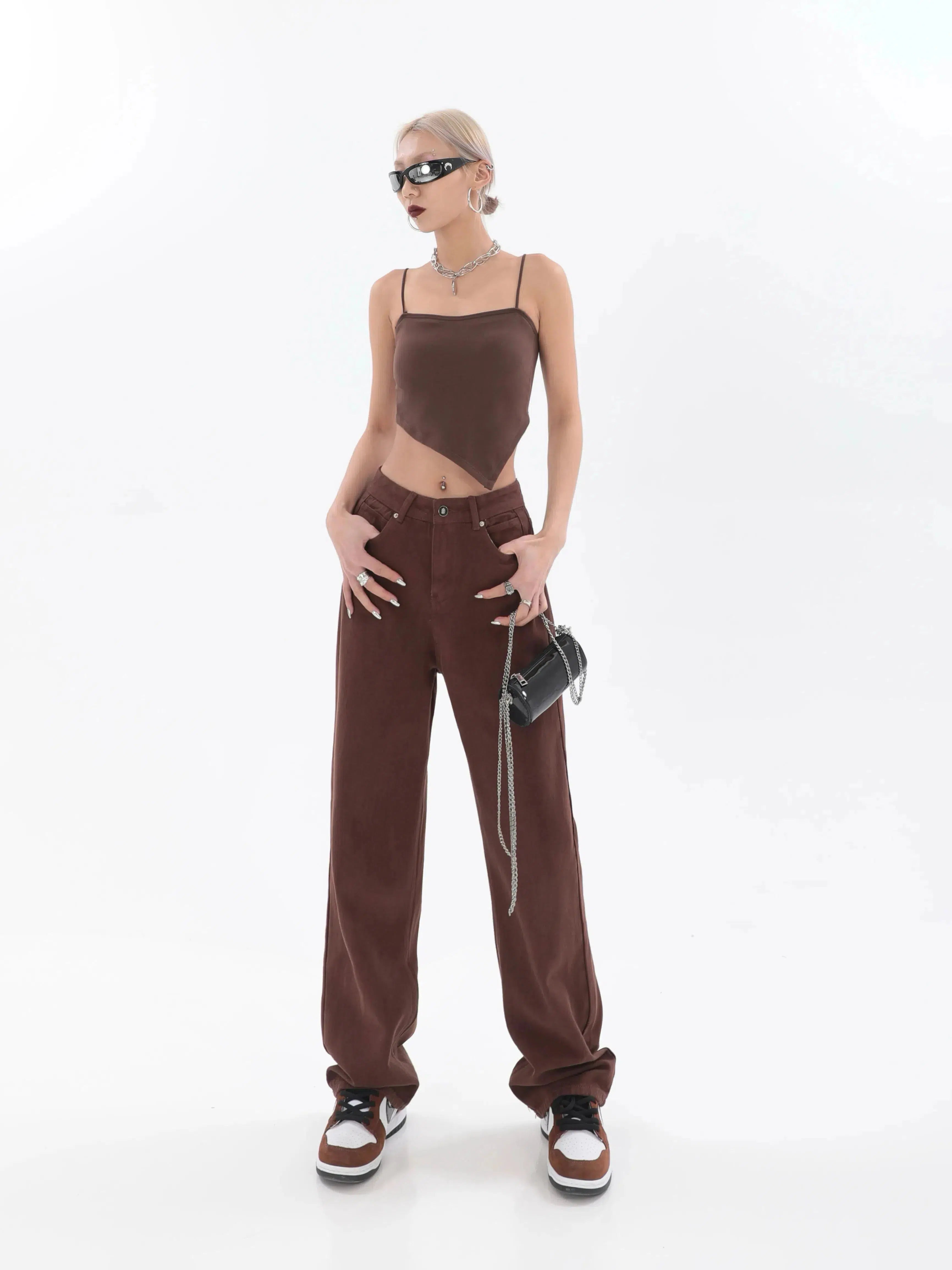 Star Pockets Wide Leg Jeans - Y2K Fashion Meets Grunge Aesthetic Style