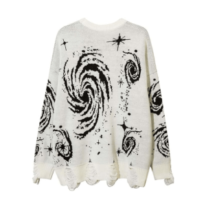 Starry Sky Sweater: Y2K Aesthetic Cozy Top for Grunge & Coquette Styles