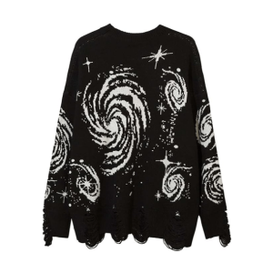 Starry Sky Sweater: Y2K Aesthetic Cozy Top for Grunge & Coquette Styles