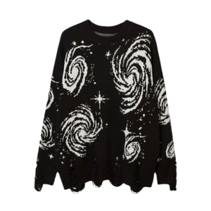 Starry Sky Sweater: Y2K Aesthetic Cozy Top for Grunge & Coquette Styles