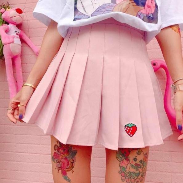 Strawberry Milk Cargo Skirt - Y2K Fashion, Coquette & Grunge Aesthetic