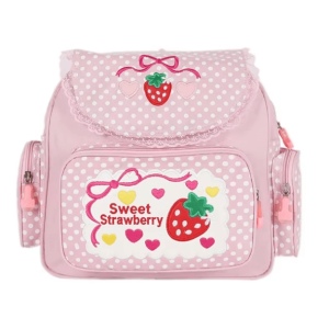 Strawberry Milk Y2K Backpack - Cute Pastel Goth & Coquette Aesthetic