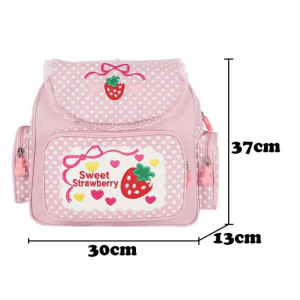 Strawberry Milk Y2K Backpack - Cute Pastel Goth & Coquette Aesthetic