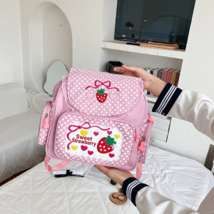 Strawberry Milk Y2K Backpack - Cute Pastel Goth & Coquette Aesthetic