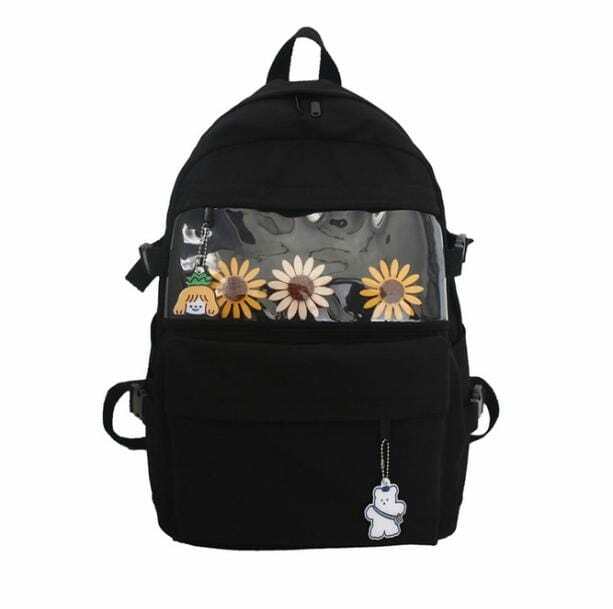 Sunflower Backpack: Y2K Aesthetic Bag for Cute Outfits & Grunge Style