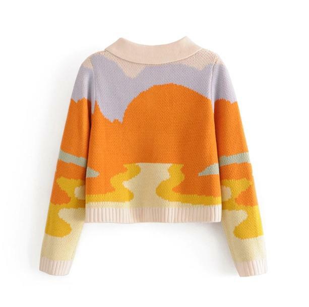 Sunset Sweater: Y2K Aesthetic Cozy Knit for Grunge & Coquette Styles