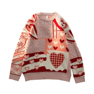 Sweetheart Sweater: Y2K Fashion Essential for Coquette & Grunge Aesthetics