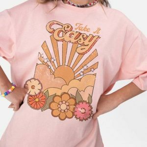 Take It Easy Y2K T-Shirt - Cute Tops for Coquette & Grunge Aesthetic