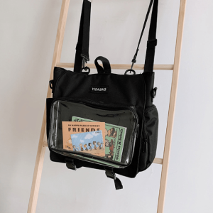 Transparent Pocket Backpack - Y2K Fashion Essential for Aesthetic Outfits