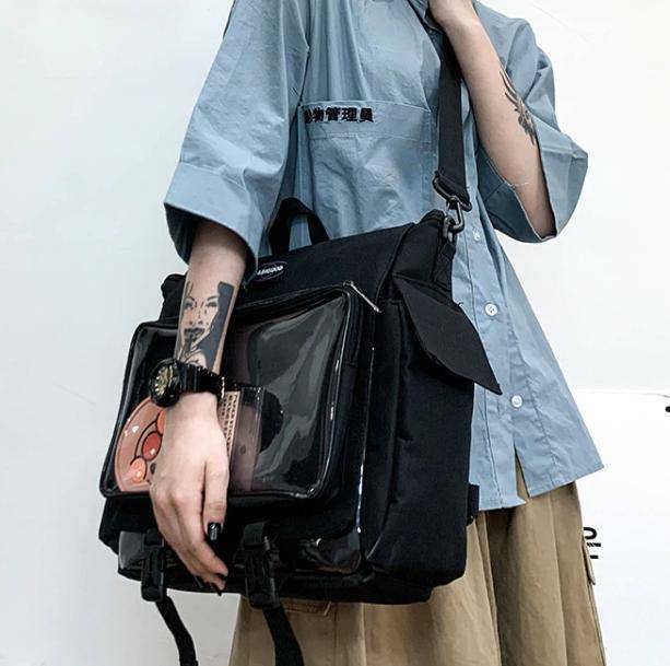 Transparent Pocket Backpack - Y2K Fashion Essential for Aesthetic Outfits