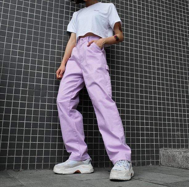 Trendy Aesthetic Lavender Pants for Y2K Fashion & Coquette Style