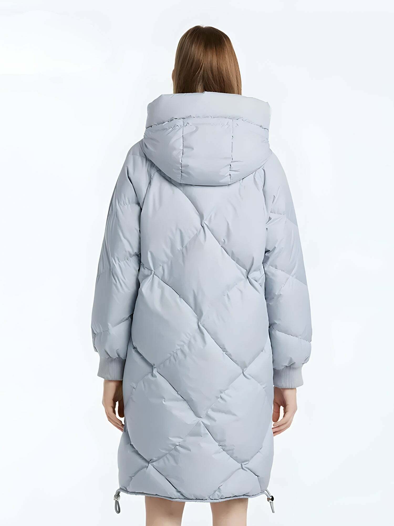 Trendy Hooded Zip-Up Long Puffer Coat for Y2K Fashion Lovers