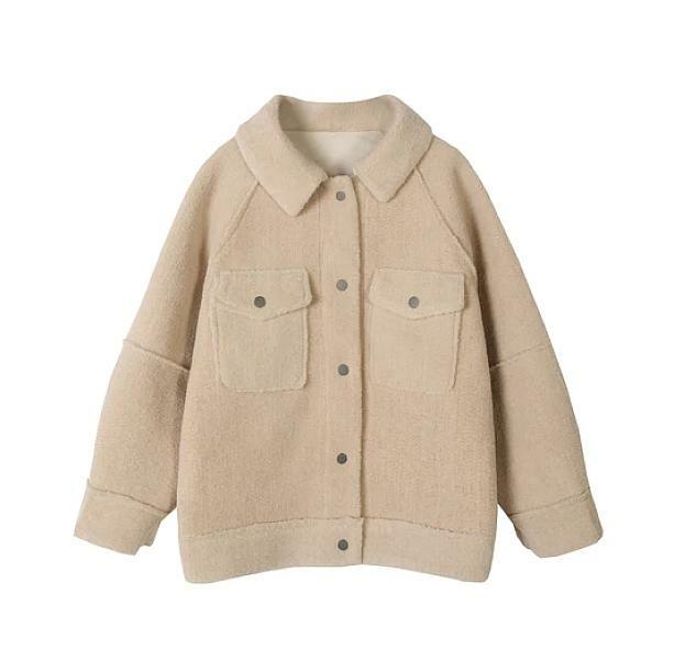 Trendy Khaki Loose Jacket for Y2K Fashion & Grunge Aesthetic Outfits