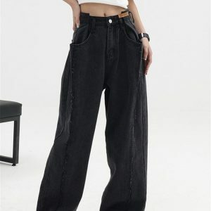 Trendy Low Rise Wide Leg Baggy Jeans for Y2K Fashion & Aesthetic Looks