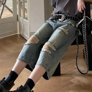 Trendy Ripped Jean Shorts for Y2K Fashion, Grunge Aesthetic & Cute Tops