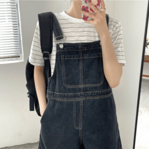 Trendy Y2K Denim Romper: Cute Tops for Coquette & Grunge Aesthetic