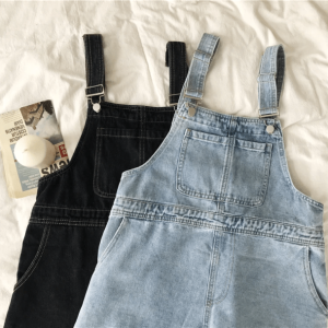 Trendy Y2K Denim Romper: Cute Tops for Coquette & Grunge Aesthetic