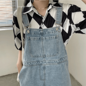 Trendy Y2K Denim Romper: Cute Tops for Coquette & Grunge Aesthetic