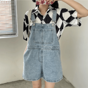 Trendy Y2K Denim Romper: Cute Tops for Coquette & Grunge Aesthetic