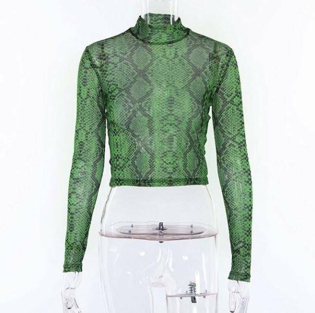 Trendy Y2K Snake Skin Top: Coquette & Grunge Aesthetic Must-Have