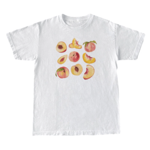 Vintage Peaches Y2K T-Shirt - Cute Tops for Coquette & Grunge Aesthetic