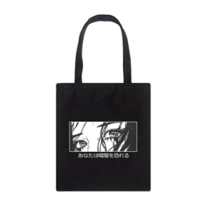 Y2K Aesthetic Anime Eyes Tote Bag - Cute Pastel Goth & Grunge Style