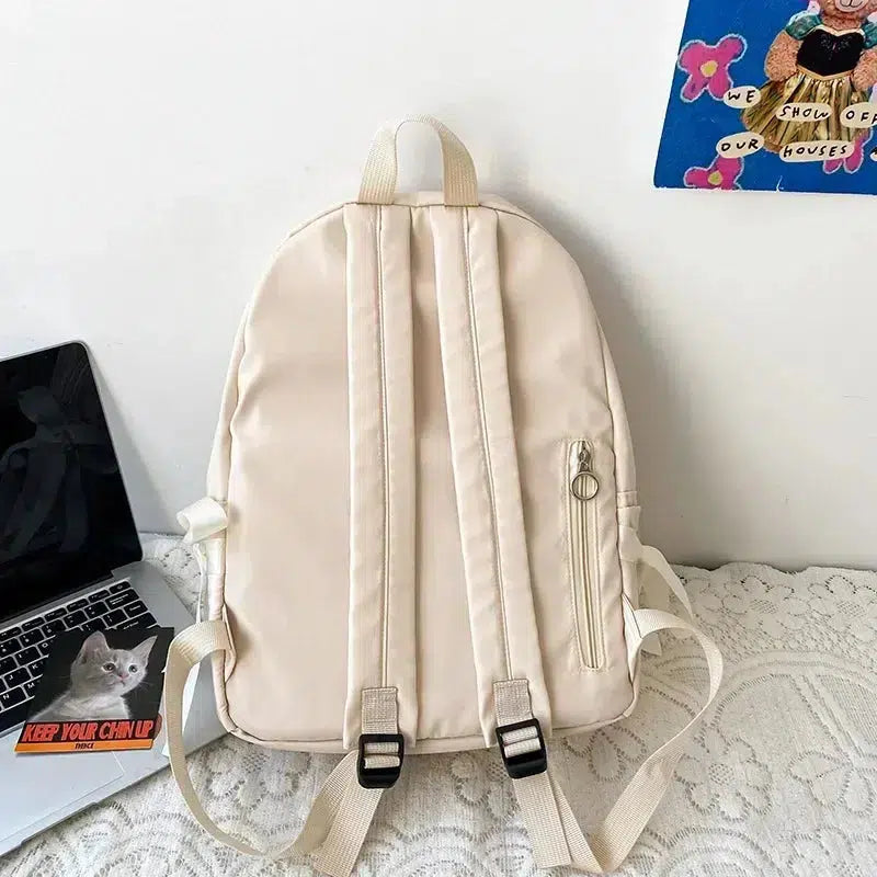 Y2K Aesthetic Bow School Backpack - Cute Pastel Goth & Grunge Style