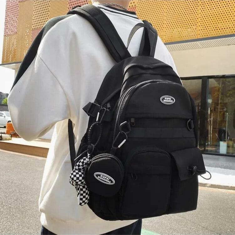 Y2K Aesthetic Casual School Backpack with Extra Pockets for Trendy Outfits