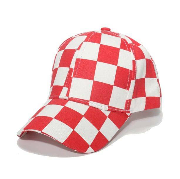 Y2K Aesthetic Checkered Cap: Cute Tops for Coquette & Grunge Styles