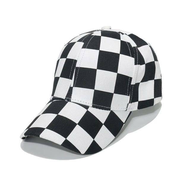 Y2K Aesthetic Checkered Cap: Cute Tops for Coquette & Grunge Styles