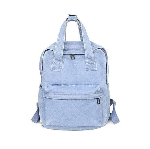 Y2K Aesthetic Denim Backpack for Coquette, Grunge, and Pastel Goth Styles