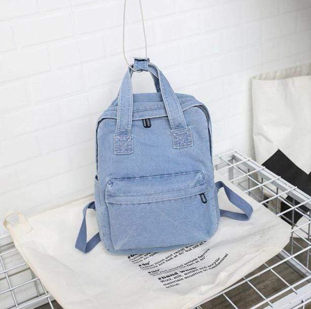 Y2K Aesthetic Denim Backpack for Coquette, Grunge, and Pastel Goth Styles