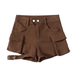 Y2K Aesthetic Flap Pocket Shorts for Grunge & Coquette Outfits