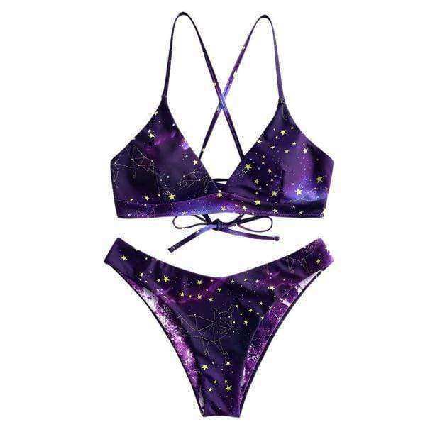 Y2K Aesthetic Galaxy Swimwear: Cute Tops & Grunge Style for Summer