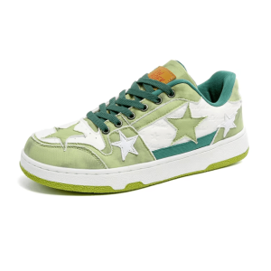 Y2K Aesthetic Green Star Sneakers for Coquette and Grunge Styles