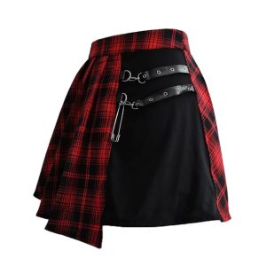 Y2K Aesthetic Irregular Plated Mini Skirt - Grunge & Coquette Style