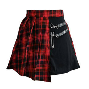 Y2K Aesthetic Irregular Plated Mini Skirt - Grunge & Coquette Style