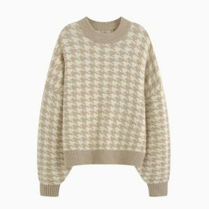 Y2K Aesthetic Khaki Sweater - Cute Tops for Coquette & Grunge Styles