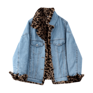 Y2K Aesthetic Leopard Print Reversible Jacket for Trendy Outfits