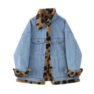 Y2K Aesthetic Leopard Print Reversible Jacket for Trendy Outfits