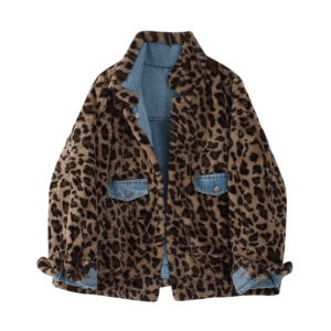 Y2K Aesthetic Leopard Print Reversible Jacket for Trendy Outfits