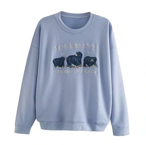 Y2K Aesthetic Nevada Bear Sweatshirt: Cute Tops for Grunge & Coquette Styles